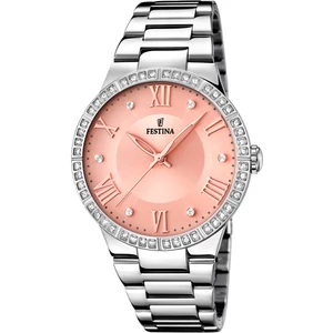 FESTINA - F16719/3 női óra rózsaszín számlappal cirkónia kövekkel acél csattal