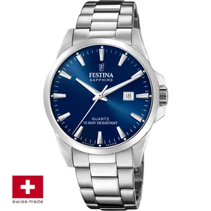 FESTINA SWISS F20024/3 férfi óra kék számlappal acél csattal