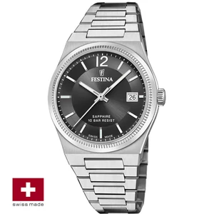 FESTINA SWISS F20035/6 női óra fekete számlappal acél csattal