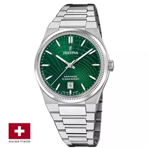 FESTINA SWISS F20051/5 férfi óra zöld számlappal acél csattal
