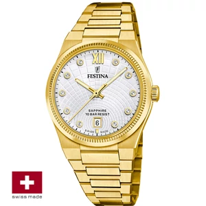 FESTINA SWISS F20058/1 női óra ezüst számlappal acél csattal (PVD)