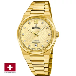FESTINA SWISS F20058/2 női óra arany számlappal acél csattal (PVD)
