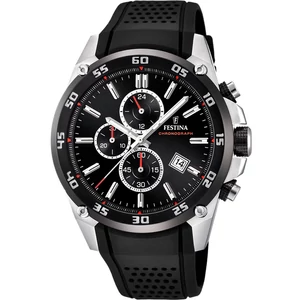 FESTINA - F20330/5 férfi óra fekete / piros számlappal fekete szilikon (gumi) szíjjal