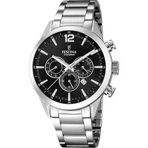 FESTINA - F20343/8 férfi óra fekete számlappal acél csattal