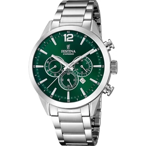 FESTINA - F20343/B férfi óra zöld számlappal acél csattal