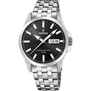 FESTINA - F20357/4 férfi óra fekete számlappal acél csattal