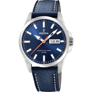FESTINA - F20358/3 férfi óra kék számlappal kék bőrszíjjal
