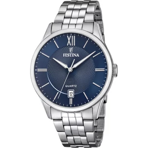 FESTINA - F20425/2 férfi óra kék számlappal acél csattal