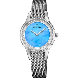 FESTINA - F20494/8 női óra kék gyöngyház számlappal cirkónia kövekkel acél csattal