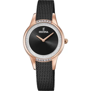 FESTINA - F20496/2 női óra fekete számlappal cirkónia kövekkel acél csattal (PVD)