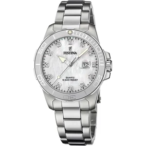 FESTINA - F20503/1 női óra gyöngyház számlappal cirkónia kövekkel acél csattal