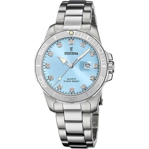 FESTINA - F20503/5 női óra kék számlappal cirkónia kövekkel acél csattal