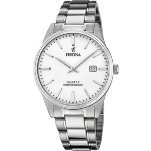 FESTINA - F20511/2 férfi óra ezüst számlappal acél csattal