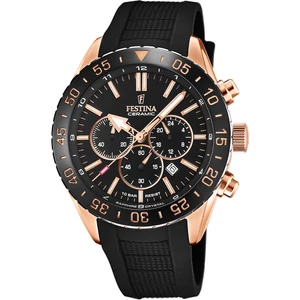 FESTINA - F20516/2 férfi óra fekete számlappal fekete szilikon (gumi) szíjjal