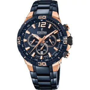FESTINA - F20524/1 férfi óra kék számlappal acél csattal (PVD)