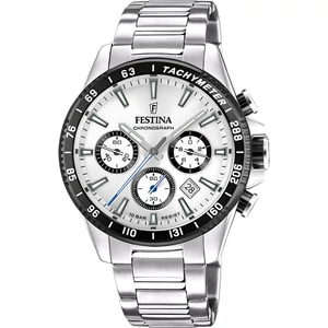 FESTINA - F20560/1 férfi óra ezüst számlappal acél csattal