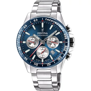 FESTINA - F20560/2 férfi óra kék / ezüst számlappal acél csattal