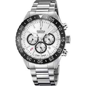 FESTINA - F20575/1 férfi óra fehér számlappal acél csattal