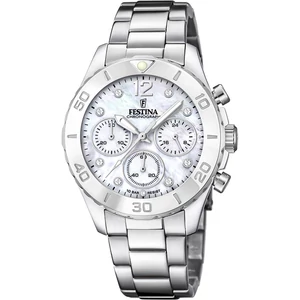 FESTINA - F20603/1 női óra gyöngyház számlappal, cirkónia kövekkel acél csattal