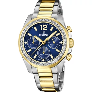 FESTINA - F20607/2 női óra kék számlappal, cirkónia kövekkel acél csattal (PVD)