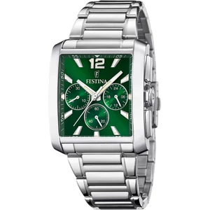 FESTINA - F20635/3 férfi óra zöld számlappal acél csattal