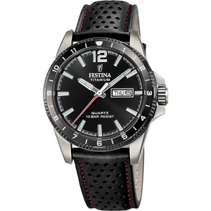 FESTINA - F20699/4 férfi óra fekete számlappal fekete bőrszíjjal
