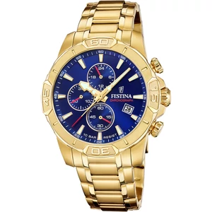 FESTINA - F20705/3 férfi óra kék számlappal acél csattal (PVD)