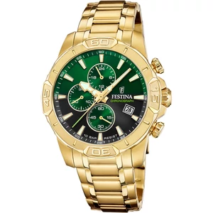 FESTINA - F20705/6 férfi óra zöld / fekete számlappal acél csattal (PVD)