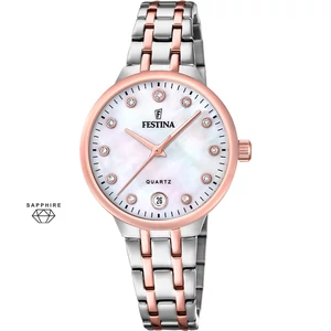 FESTINA - F20721/1 női óra gyöngyház számlappal acél csattal (PVD)