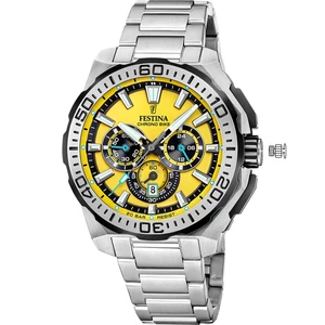 FESTINA - F20724/4 férfi óra sárga számlappal acél csattal
