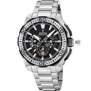 FESTINA - F20724/7 férfi óra fekete számlappal acél csattal