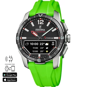 FESTINA - F23000/B férfi óra fekete számlappal zöld szilikon (gumi) szíjjal)