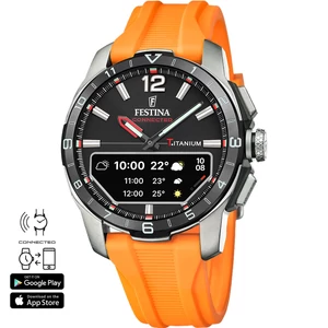 FESTINA - F23000/D férfi óra fekete számlappal narancssárga szilikon (gumi) szíjjal)