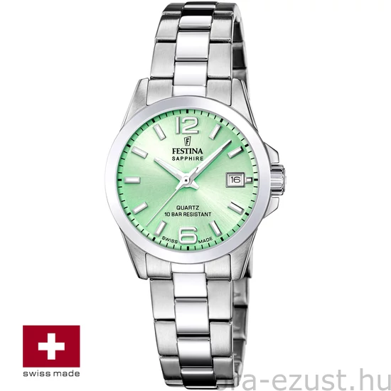 FESTINA SWISS F20049/2 női óra mentazöld számlappal acél csattal