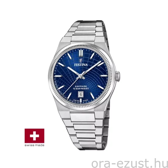 FESTINA SWISS F20051/4 férfi óra kék számlappal acél csattal
