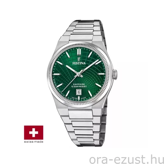 FESTINA SWISS F20051/5 férfi óra zöld számlappal acél csattal