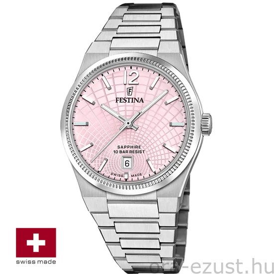 FESTINA SWISS F20052/3 női óra rózsaszín számlappal acél csattal