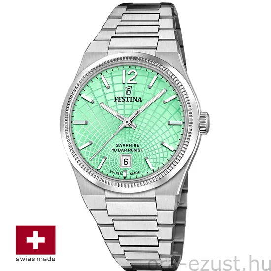 FESTINA SWISS F20052/4 női óra mentazöld számlappal acél csattal