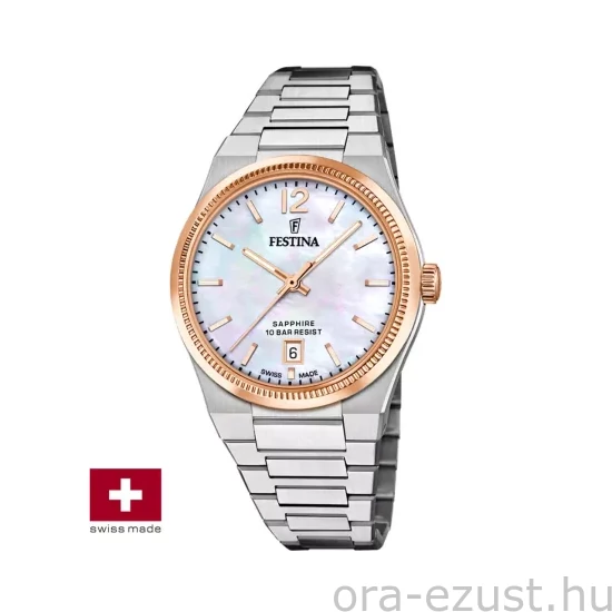 FESTINA SWISS F20066/1 női óra gyöngyház számlappal acél csattal (PVD)
