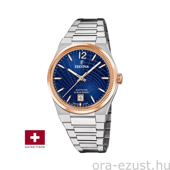 FESTINA SWISS F20066/3 női óra kék számlappal acél csattal (PVD)