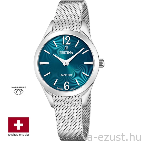 FESTINA SWISS F20076/4 női óra kék számlappal acél csattal