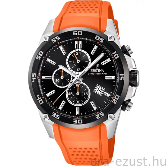 FESTINA - F20330/4 férfi óra fekete / narancssárga számlappal narancssárga szilikon (gumi) szíjjal