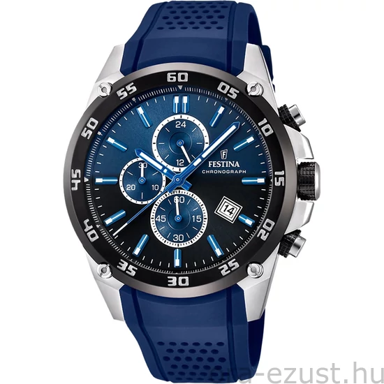 FESTINA - F20330/A férfi óra kék / fekete számlappal fekete szilikon (gumi) szíjjal
