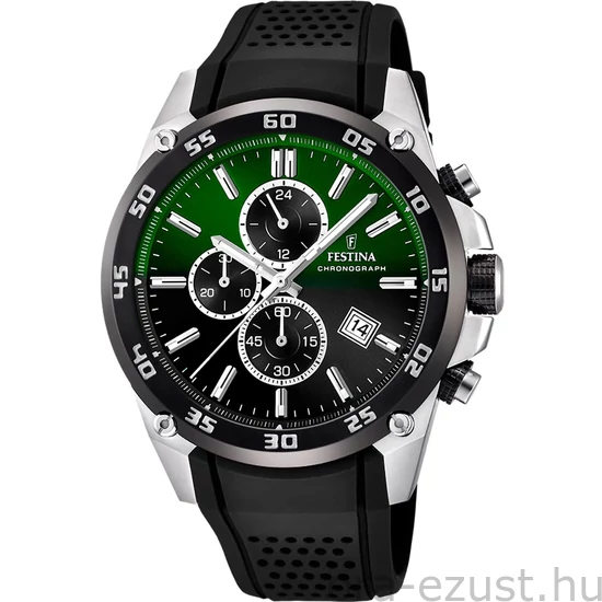 FESTINA - F20330/B férfi óra zöld / fekete számlappal fekete szilikon (gumi) szíjjal