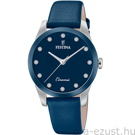 FESTINA - F20473/2 női óra kék számlappal cirkónia kövekkel kék bőrszíjjal