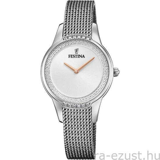 FESTINA - F20494/1 női óra ezüst számlappal cirkónia kövekkel acél csattal