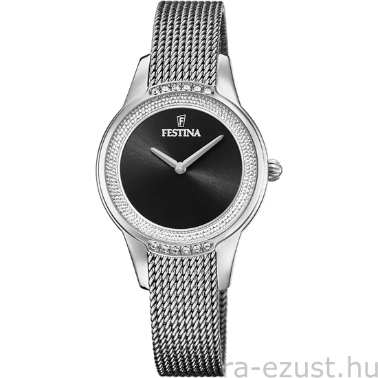FESTINA - F20494/3 női óra fekete számlappal cirkónia kövekkel acél csattal