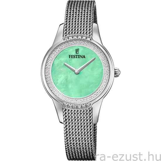 FESTINA - F20494/6 női óra mentazöld gyöngyház számlappal cirkónia kövekkel acél csattal