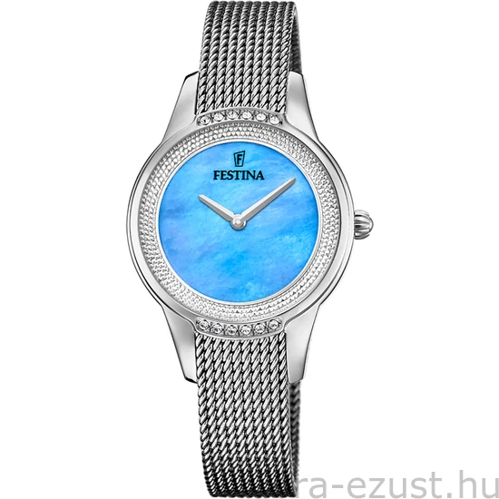 FESTINA - F20494/8 női óra kék gyöngyház számlappal cirkónia kövekkel acél csattal