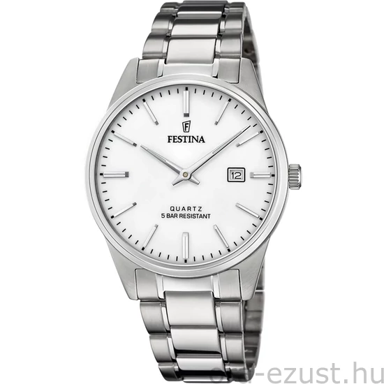 FESTINA - F20511/2 férfi óra ezüst számlappal acél csattal